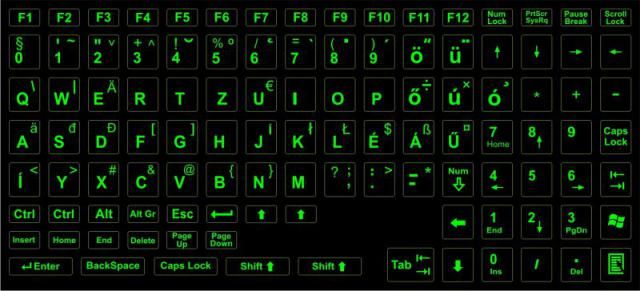 Image of Lightning Keyboard Sticker Hun Black-Green (IT8804)